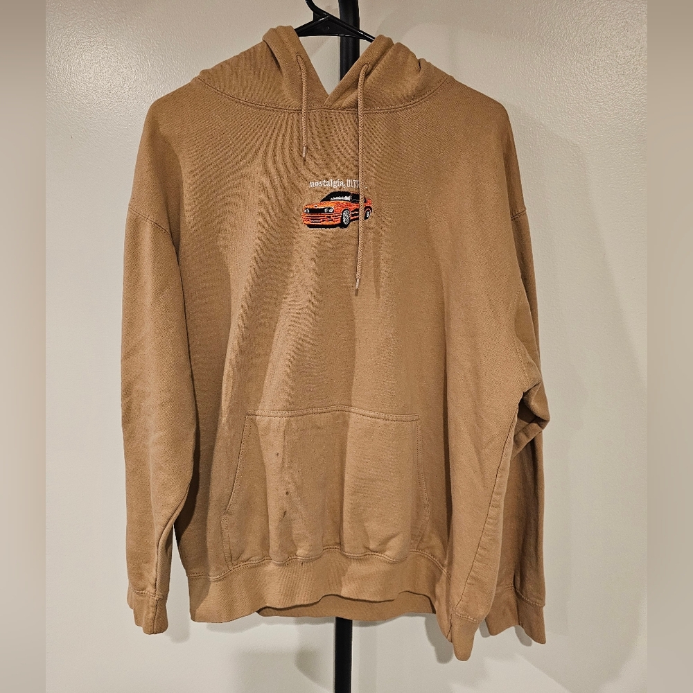 Brown Hoodie with Car Graphic